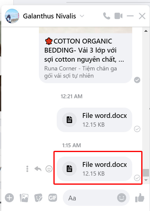 Cách gửi file word qua messenger 10