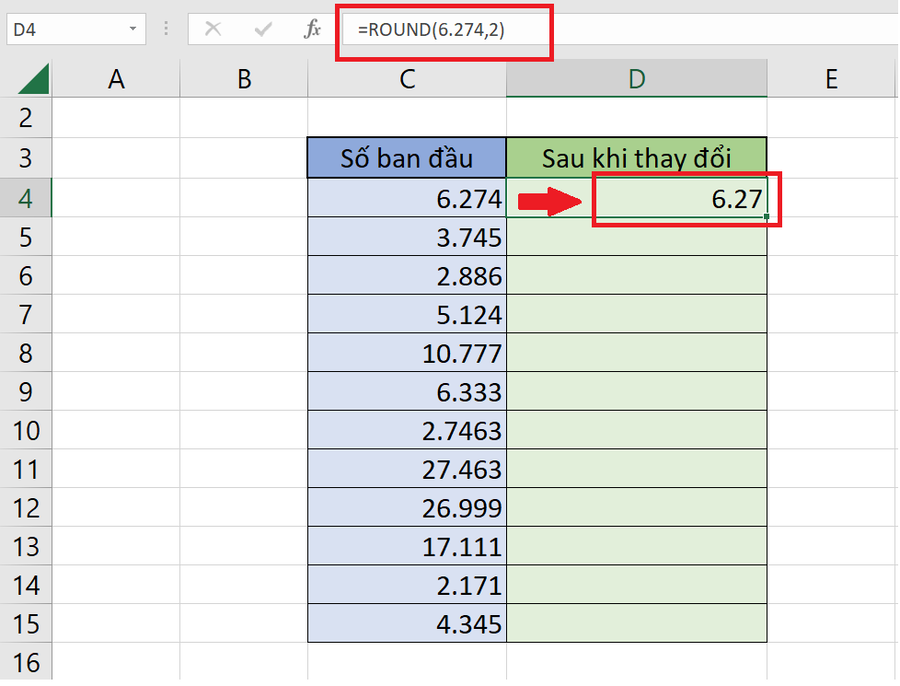 Hướng dẫn làm tròn số thập phân trong Excel - Sửa máy tính tại nhà - Hà Nội