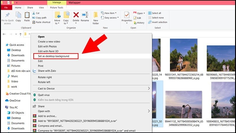 Tạo hình ảnh nền trong thư mục trên Windows 7